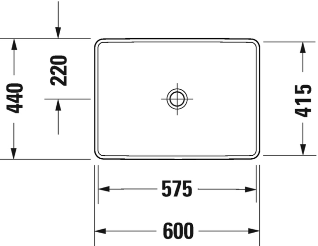 Duravit D-Neo Servant 600x435 mm, Hvit 