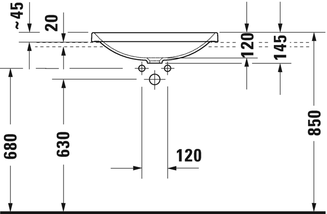 Duravit D-Neo Servant 600x435 mm, Hvit 