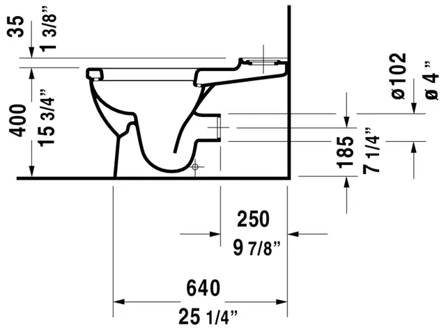 Duravit Starck 3 Gulvstående toalett 435x735 mm, Hvit 