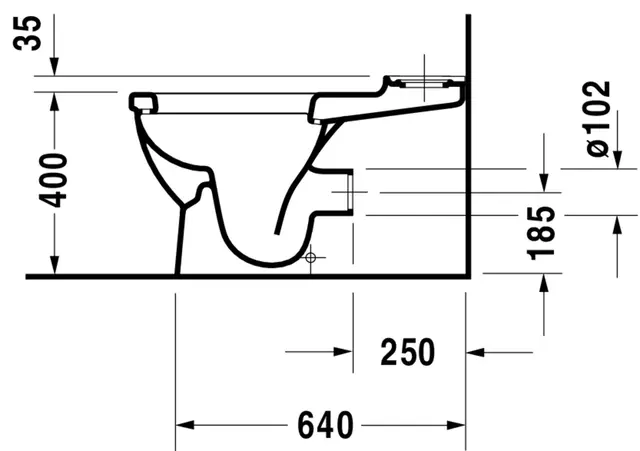 Duravit Starck 3 Gulvstående toalett 435x735 mm, Hvit 
