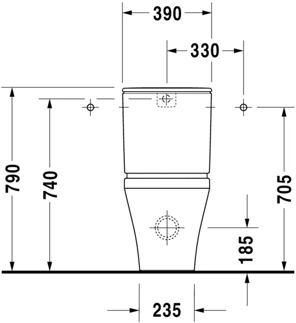Duravit DuraStyle Gulvstående toalett 370x630 mm, Hvit med HygieneGlaze 