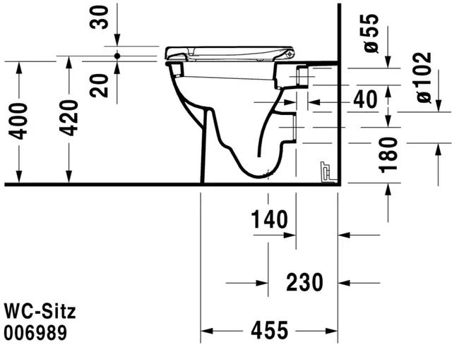 Duravit Darling New Gulvstående toalett 360x570 mm, Hvit med HygieneGlaze 