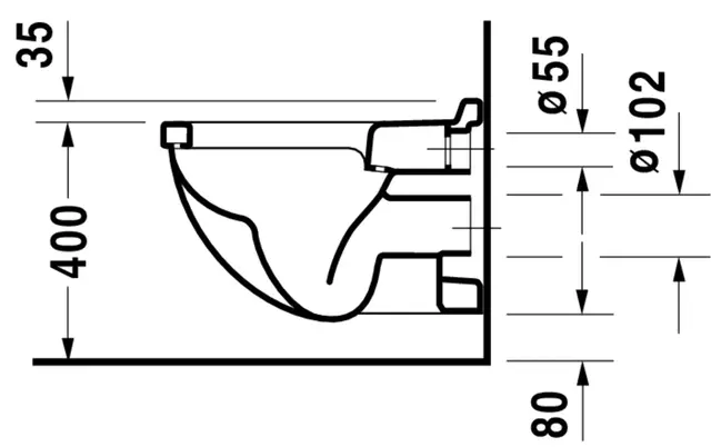Duravit Starck 3 Vegghengt toalett 365x540 mm, Hvit med HygieneGlaze 