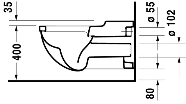 Duravit Starck 3 Vegghengt toalett 370x700 mm, Hvit med HygieneGlaze 