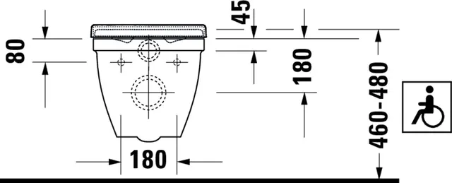 Duravit Starck 3 Vegghengt toalett 370x700 mm, Hvit med HygieneGlaze 