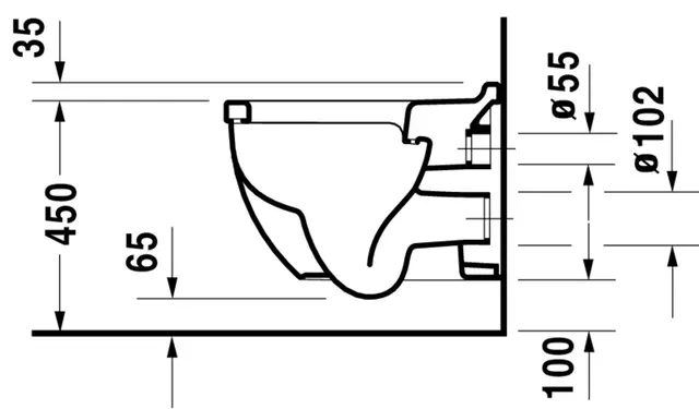 Duravit Starck 3 Vegghengt toalett 365x545 mm, Hvit med HygieneGlaze 