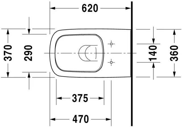 Duravit DuraStyle Vegghengt toalett 370x620 mm, Rimless, Hvit m/HG 