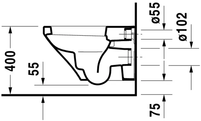 Duravit DuraStyle Vegghengt toalett 370x540 mm, Hvit med WonderGliss 