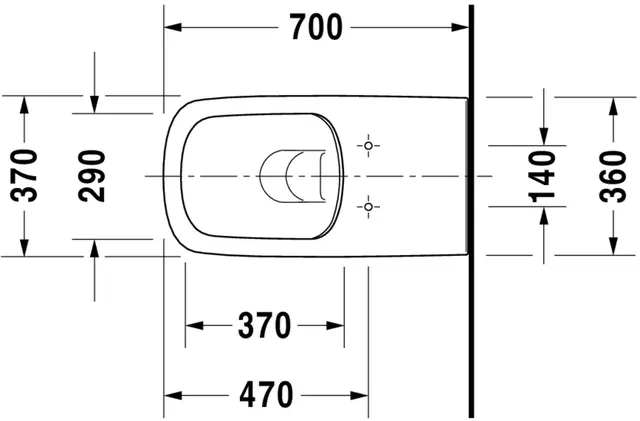 Duravit DuraStyle Vegghengt toalett 370x700 mm, Rimless, Hvit 