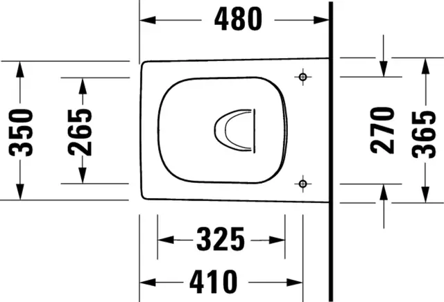 Duravit Viu Compact Vegghengt toalett 365x480 mm, Rimless, Hvit m/WG 