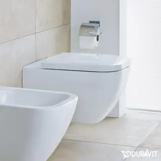 Duravit Happy D.2 Vegghengt toalett 365x620 mm, Uten skyllekant, Lang modell