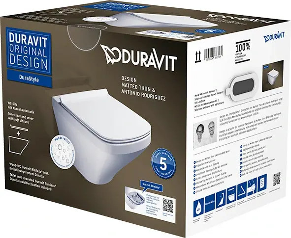 Duravit DuraStyle Toalettpakke 373x540 mm, m/sete, Rimless, Hvit m/WG 