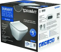 Duravit DuraStyle Compact Toalettpakke 370x480 mm, m/sete, Rimless, Hvit