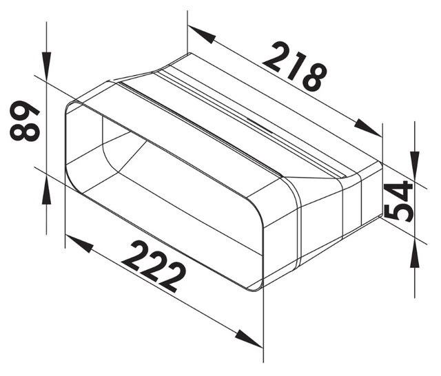 Eico F-Top Adapter 89x222 - 55x218 mm, Hvit 