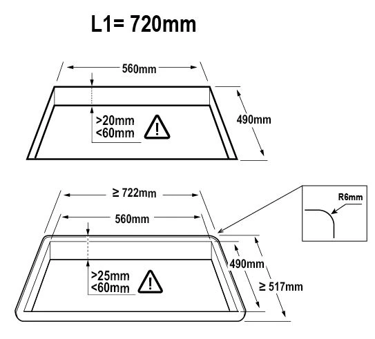 NikolaTesla Fit BL/A/70 Platetopp 72 cm, Integrert ventilator, Sort 