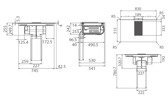 NikolaTesla Prime S+ BL/A/83 Platetopp 83 cm, Integrert ventilator, Sort 