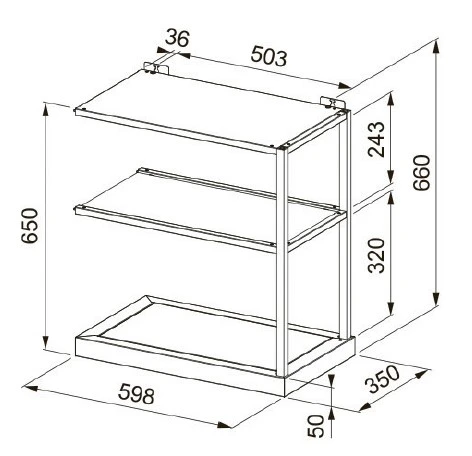 Faber Hylle Modul 60 BK Passer sammen med Modular F60, Sort Matt 