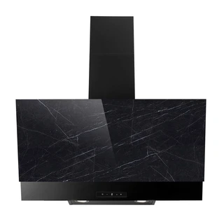 Eico Udine 80 Black Stone Ventilator 80 cm, Veggmontert, Skr&#229;, Sort Stein