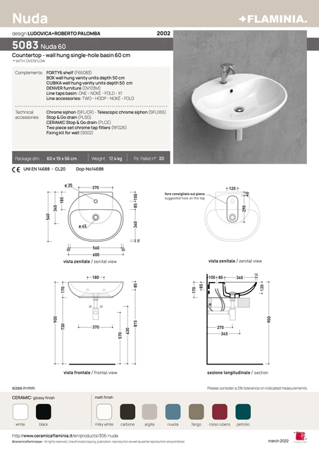 Flaminia Nuda 60 Servant 60x54 cm, Carbone 