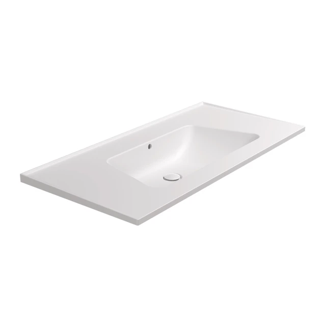 Flaminia Bloom 105 Vegghengt Servant 107x51,5 cm, m/overløp, Milky White 