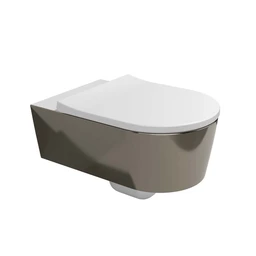 Flaminia Link Vegghengt Toalett 56x36 cm, goclean, Metal Platinum