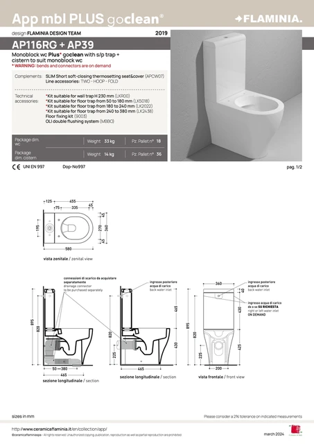 Flaminia App Gulvstående Toalett 58x36 cm, Plus goclean, Carbone 