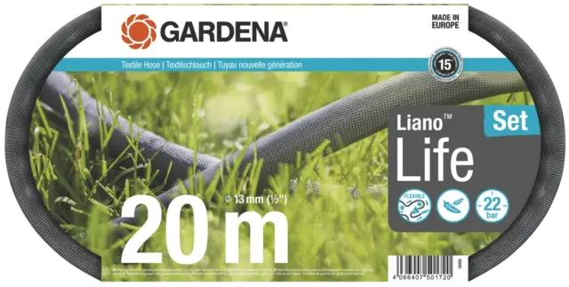 Gardena Hageslange Tekstil Liano™ Life 20 m Sett 