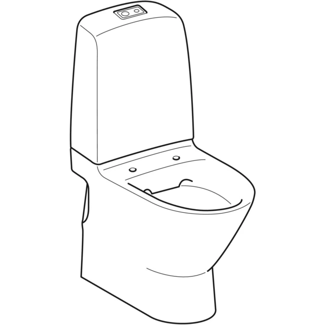 Porsgrund Spira Art Gulvstående toalett 650x355 mm, Uten skyllekant, Hvit 