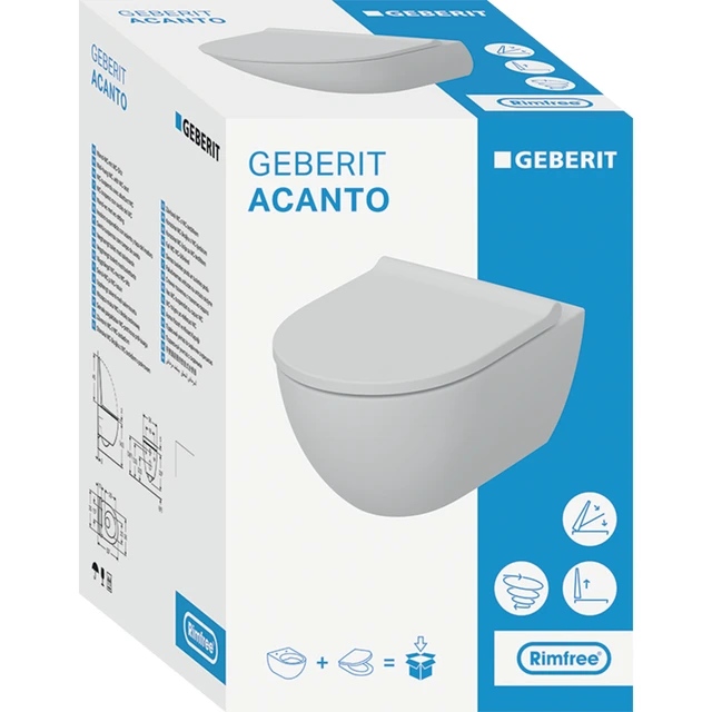 Geberit Acanto TurboFlush Toalettpakke Med myktlukkende sete, Hvit, KeraTect 