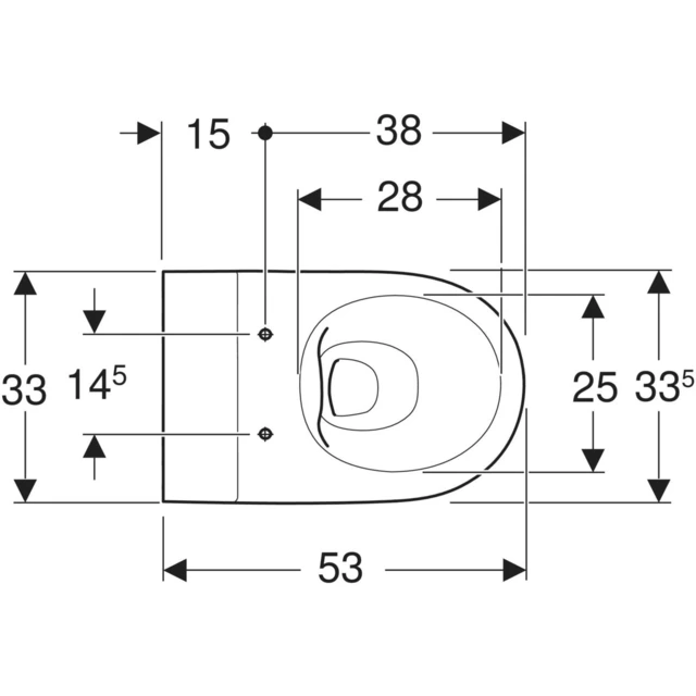 Geberit Bambini Vegghengt Barnetoalett 53x33,5 cm, Hvit 