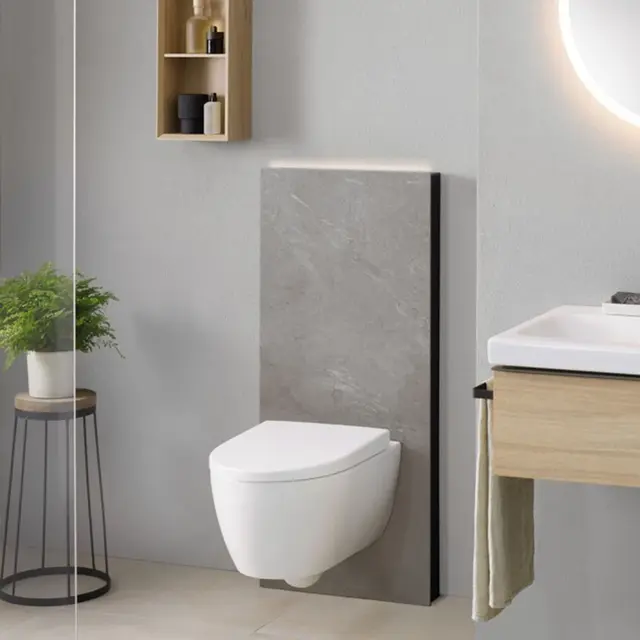Geberit Monolith Plus Modul, 101 cm Til gulvstående toalett, Sandgrå glass 
