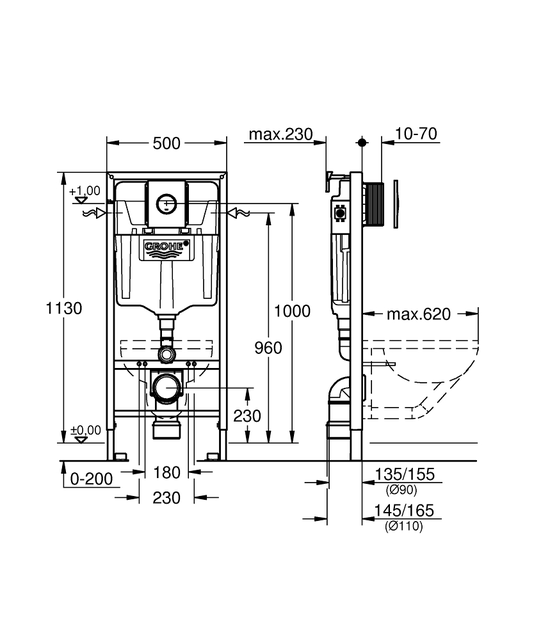 Grohe Solido Sisterne 4-i-1 sett Med Sail betjeningsplate, Krom 