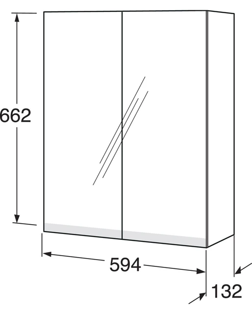 Gustavsberg Artic 60 Speilskap 59,4x66,2x13,2 cm, Sort Ask 