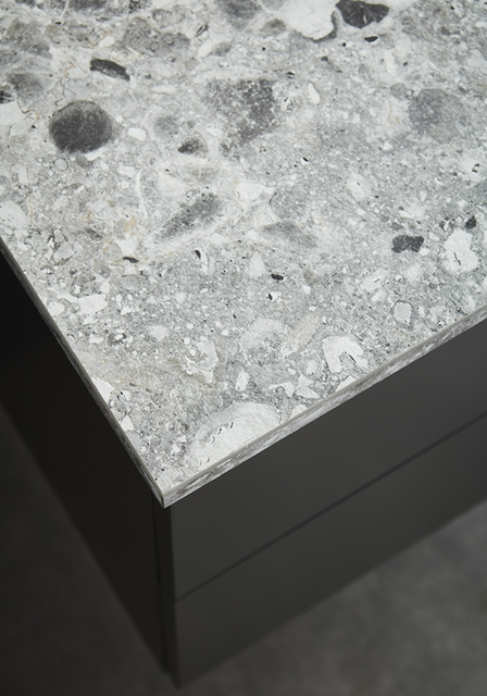 Hafa Benkeplate 1200 120x46,2 cm, Uten hull, Grå Terrazzo 