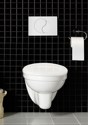 Hafa Wall Vegghengt toalett Inkl. sisterne, sete og krom spyleknapp