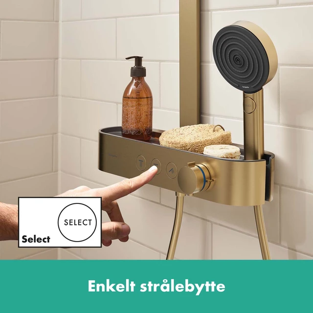 Hansgrohe Pulsify S Showerpipe Ø260 cm, 2 stråletyper, Børstet Bronse 