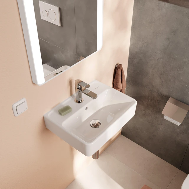 Hansgrohe Xanuia Q Vegghengt Servant 45x34 cm, m/1 bl.hull, m/ol, Hvit 