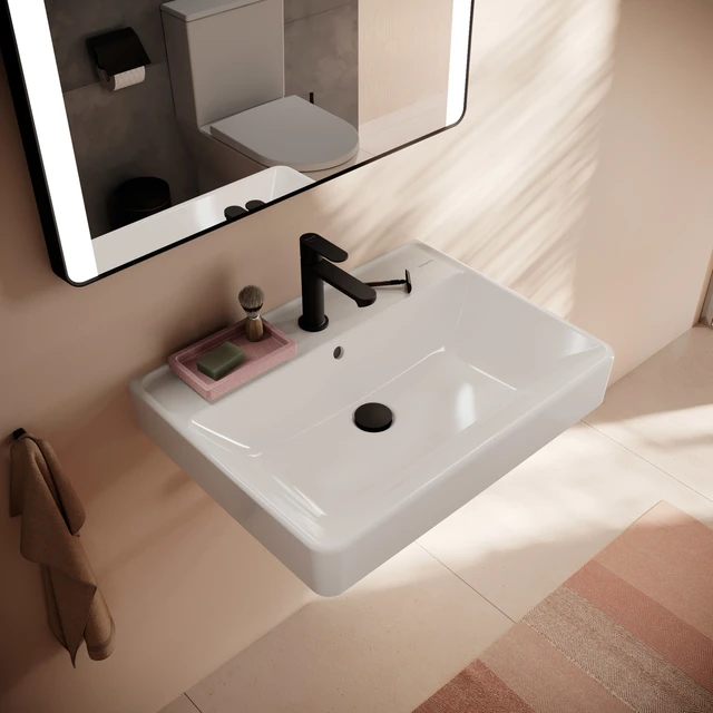 Hansgrohe Xanuia Q Vegghengt Servant 65x48 cm, m/1 bl.hull, m/ol, Hvit 