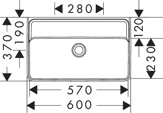 Hansgrohe Xanuia Q Vegghengt Servant 60x37 cm, u/bl.hull, u/ol, Hvit 