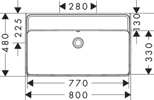 Hansgrohe Xanuia Q Vegghengt Servant 80x48 cm, u/bl.hull, m/ol, Hvit 