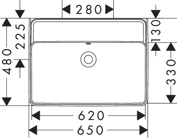 Hansgrohe Xanuia Q Vegghengt Servant 65x48 cm, u/bl.hull, m/ol, Hvit 