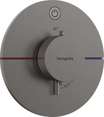 Hansgrohe ShowerSelect Comfort S Avsperring, 1 uttak, B&#248;rstet Sort Krom