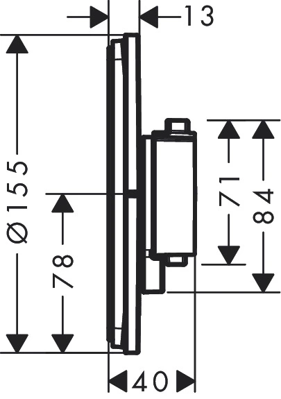 Hansgrohe ShowerSelect Comfort S Avsperring, 1 uttak, Børstet Sort Krom 