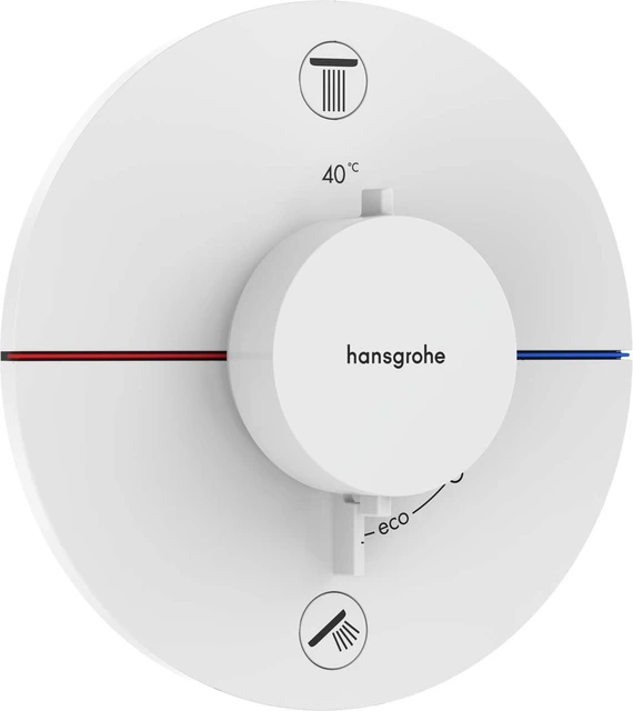 Hansgrohe ShowerSelect Comfort S Avsperring, 2 uttak, Hvit Matt 