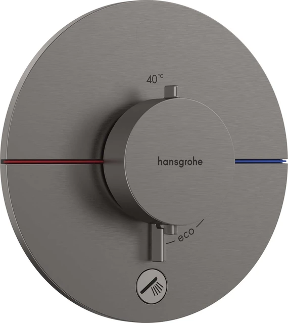 Hansgrohe ShowerSelect Comfort S Avsperring, 2 uttak, Børstet Sort Krom 