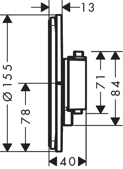 Hansgrohe ShowerSelect Comfort S Avsperring, 2 uttak, Børstet Sort Krom 