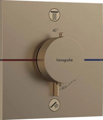 Hansgrohe ShowerSelect Comfort E Avsperring, 2 uttak, B&#248;rstet Bronse