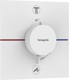 Hansgrohe ShowerSelect Comfort E Avsperring, 2 uttak, Hvit Matt