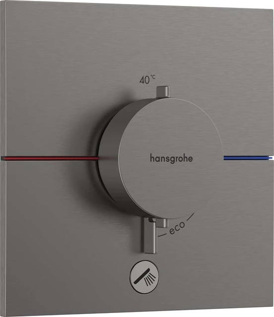 Hansgrohe ShowerSelect Comfort E Avsperring, 2 uttak, Børstet Sort Krom 