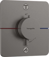 Hansgrohe ShowerSelect Comfort Q Avsperring, 2 uttak, B&#248;rstet Sort Krom